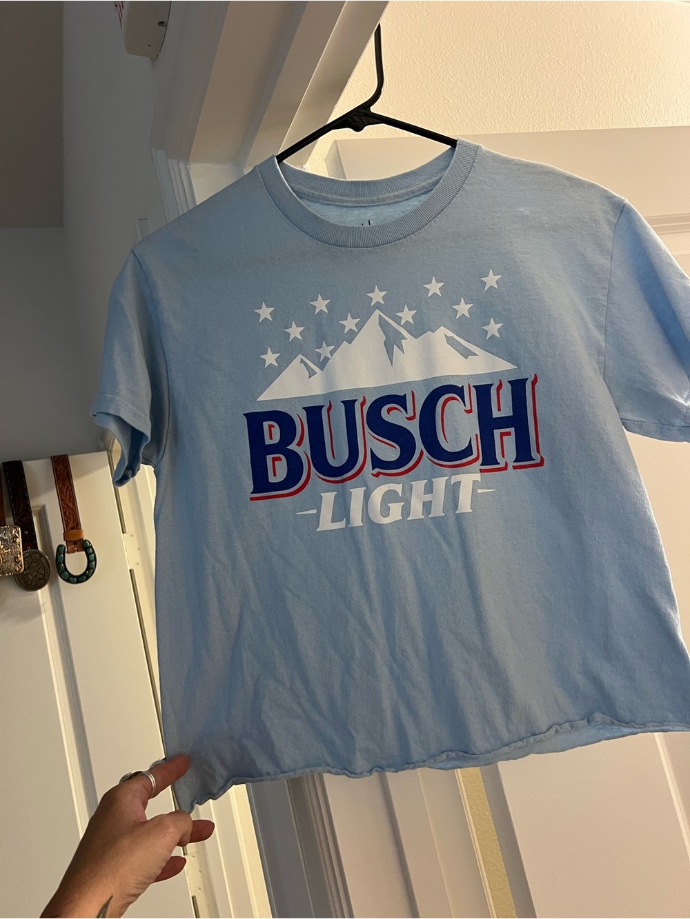 Women’s Cropped Logo Tee - Light Blue